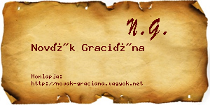 Novák Graciána névjegykártya